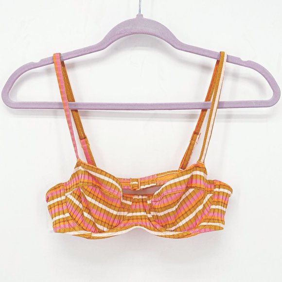 aerie Other - Aerie Striped Ribbed Unlined Underwire Bikini Top